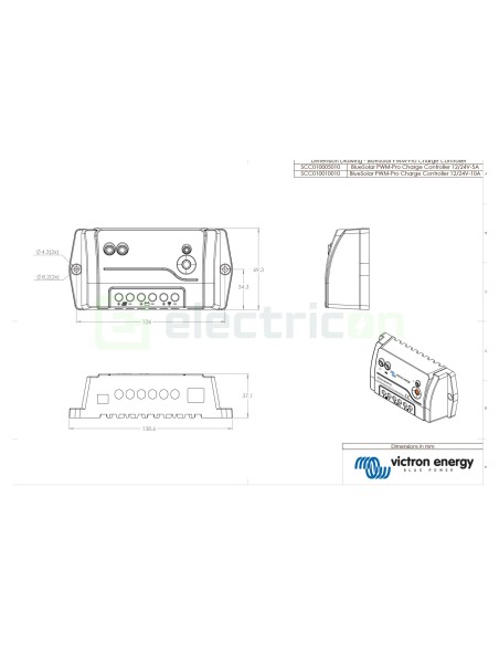Încărcător solar PWM-Pro - BlueSolar 12/24V-5A - Victron Energy SCC010005010
