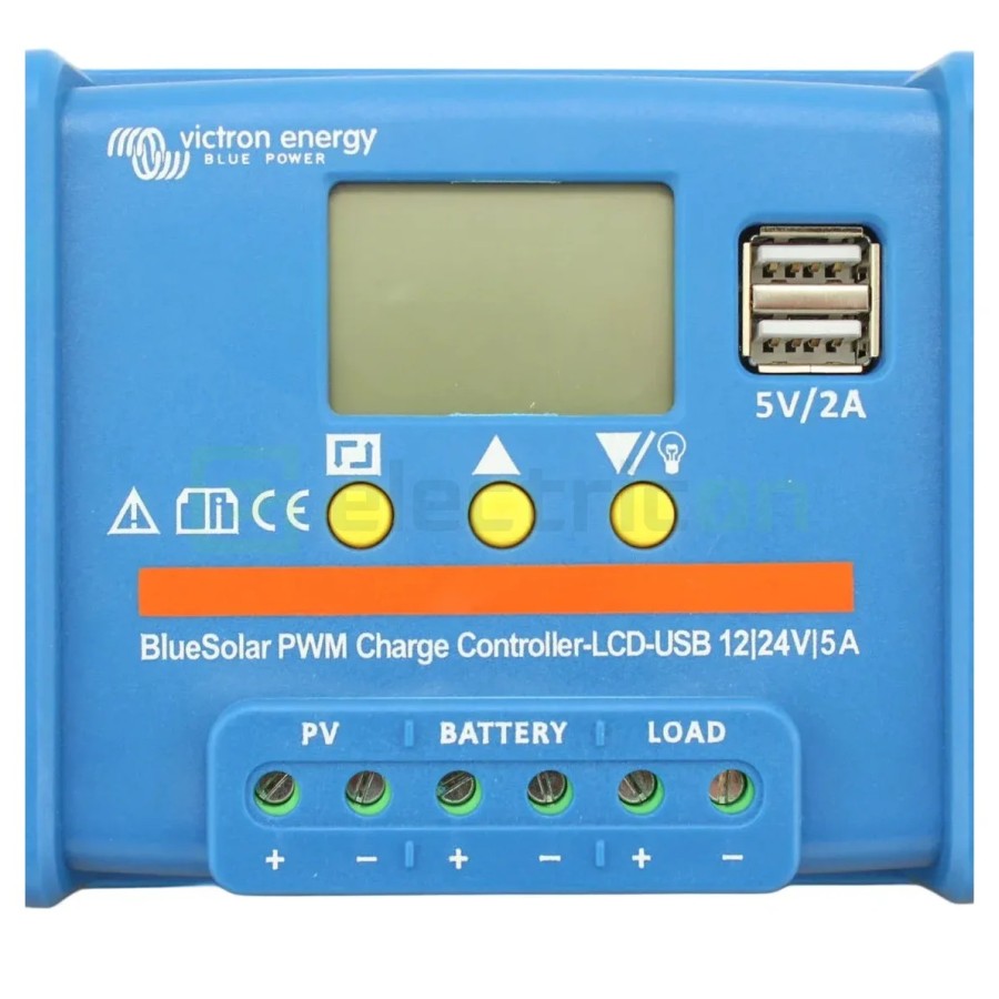 Încărcător solar PWM - LCD&USB 12/24V-5A - Victron Energy SCC010005050