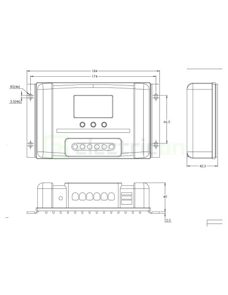 Încărcător solar PWM - LCD&USB 48V-20A - Victron Energy SCC040020050