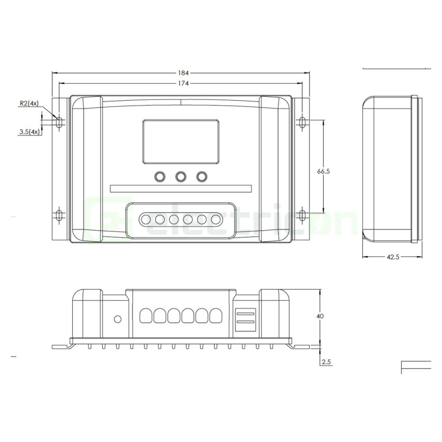 Încărcător solar PWM - LCD&USB 12/24V-30A - Victron Energy SCC010030050