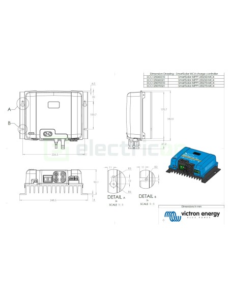 Încărcător solar MPPT - SmartSolar 250/60 MC4-VE.Can -Victron Energy SCC125060321