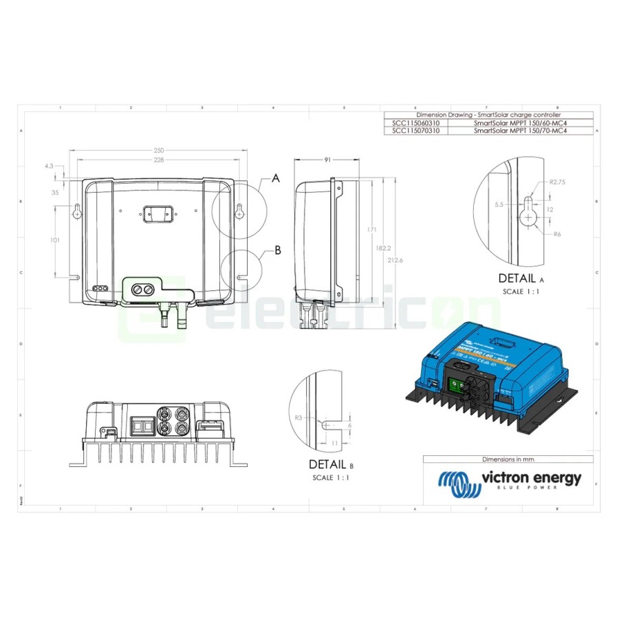 Încărcător solar MPPT - SmartSolar 150/60 MC4-VE.Can -Victron Energy SCC115060311