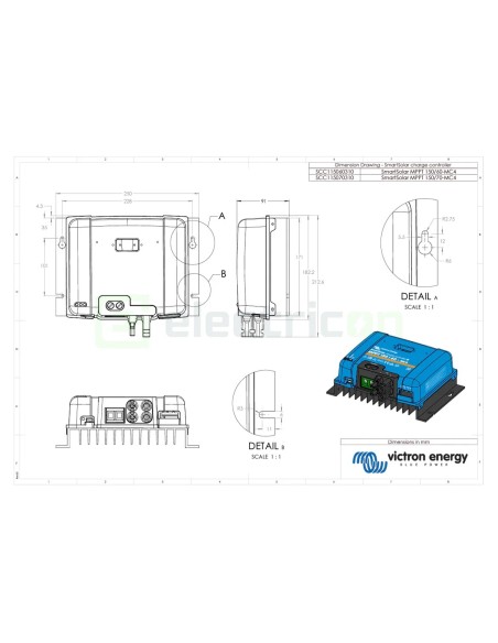 Încărcător solar MPPT - SmartSolar 150/60 MC4-VE.Can -Victron Energy SCC115060311