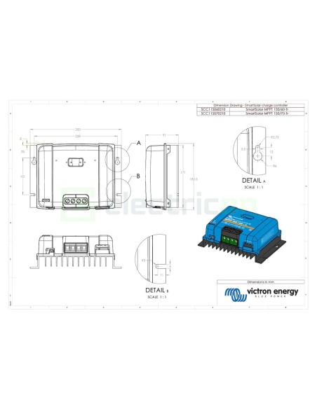 Încărcător solar MPPT - SmartSolar 150/60 Tr -Victron Energy SCC115060211