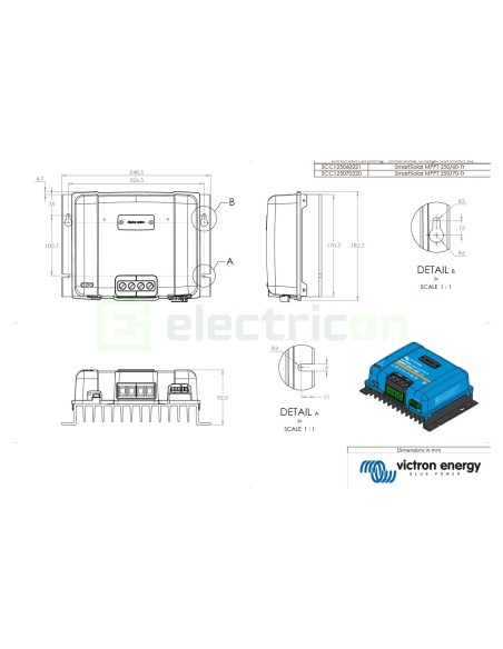 Încărcător solar MPPT - SmartSolar 250/60 Tr -Victron Energy SCC125060221