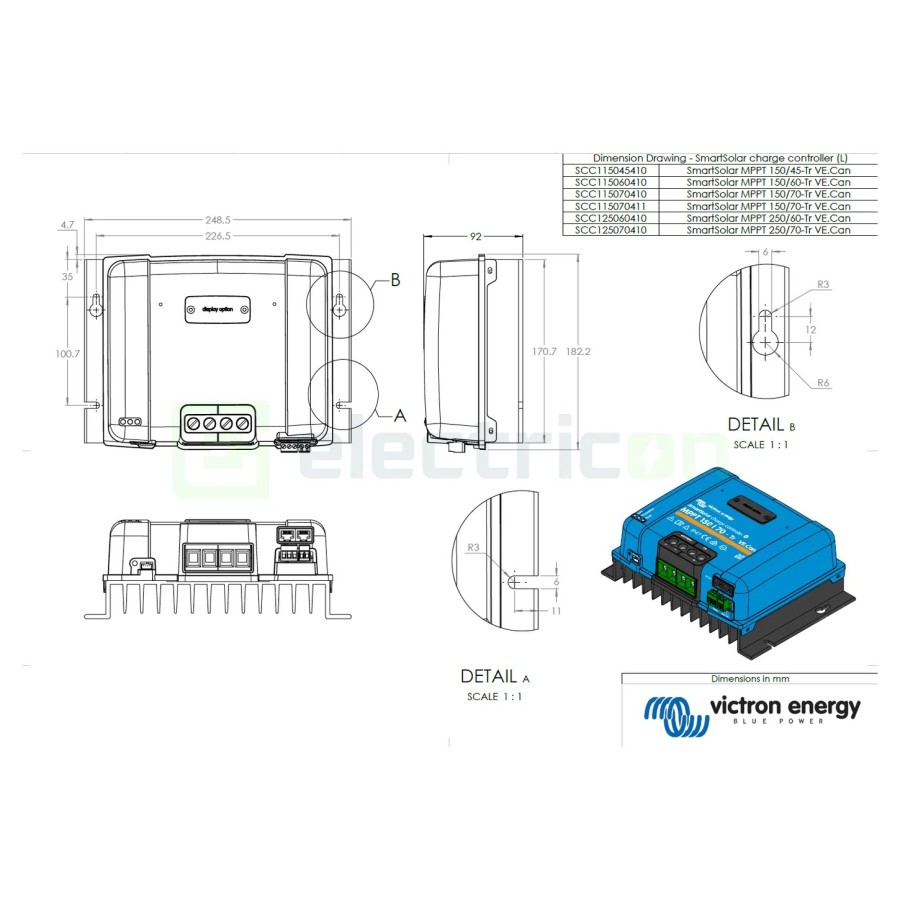 Încărcător solar MPPT - SmartSolar 150/70 Tr-VE.Can -Victron Energy SCC115070411