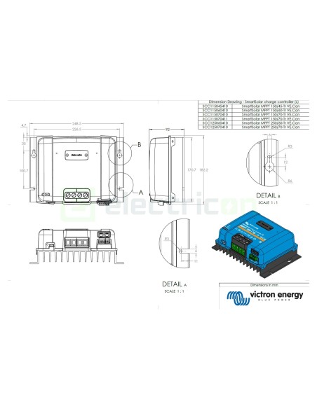 Încărcător solar MPPT - SmartSolar 150/70 Tr-VE.Can -Victron Energy SCC115070411