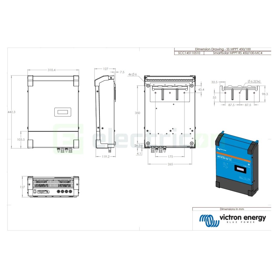 Încărcător solar MPPT - RS 450/100 MC4 - Victron Energy SCC145110510
