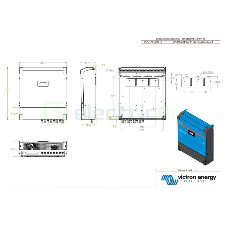 Încărcător solar MPPT - RS 450/200 MC4 - Victron Energy SCC145120510