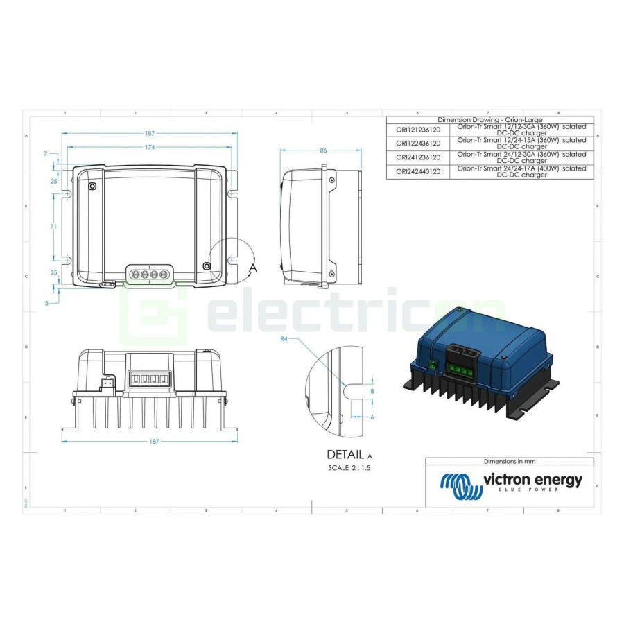 Convertor DC-DC izolat - 12/48-8 (380W) Orion-Tr - Victron Energy ORI124838110