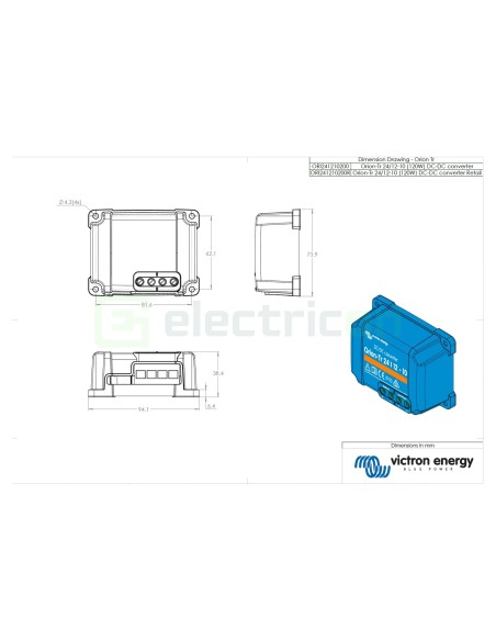 Convertor DC-DC - 24/12-10 (120W) Orion-Tr - Victron Energy ORI241210200(R)