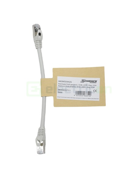 Cablu patch - cablu retea - internet tip Cat 6A ecranat LS0H gri 0.2m - Schrack H6GMG00K2G