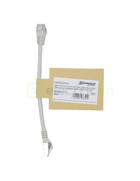 Cablu patch - cablu retea - internet tip Cat 6A ecranat LS0H gri 0.2m - Schrack H6GMG00K2G