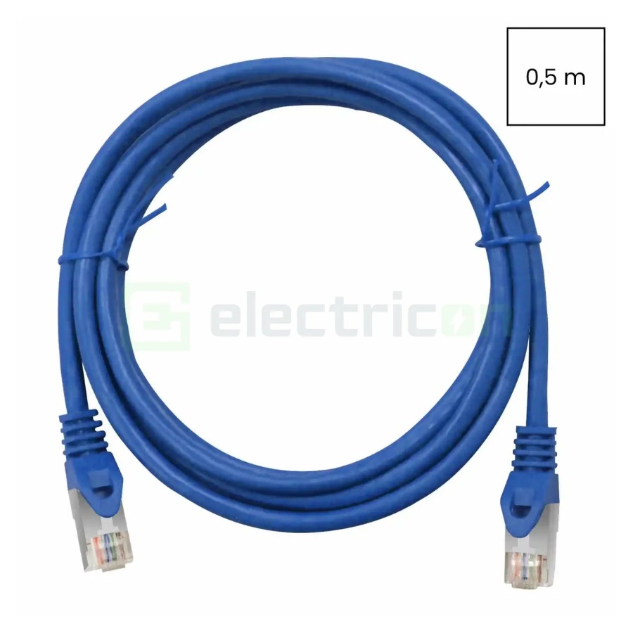 Cablu patch - cablu retea - internet tip Cat 6A ecranat LS0H albastru 0.5m - Schrack H6GMB00K5B