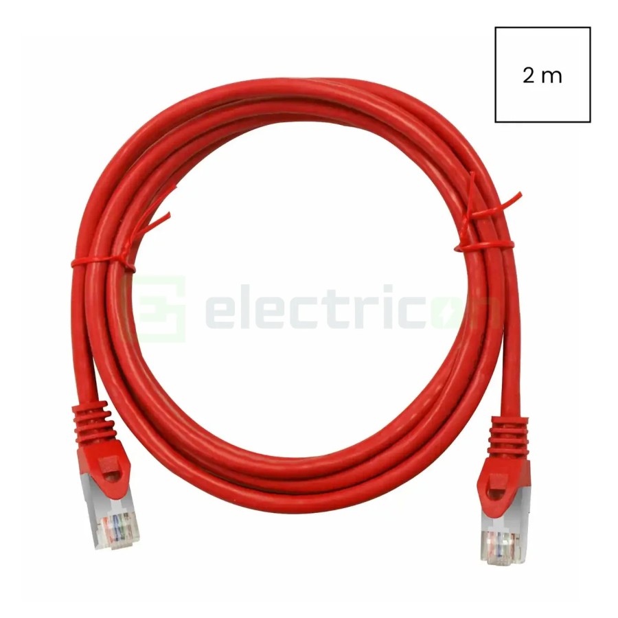 Cablu patch - cablu retea - internet tip Cat 6A ecranat LS0H roșu 2m - Schrack H6GMR02K0R