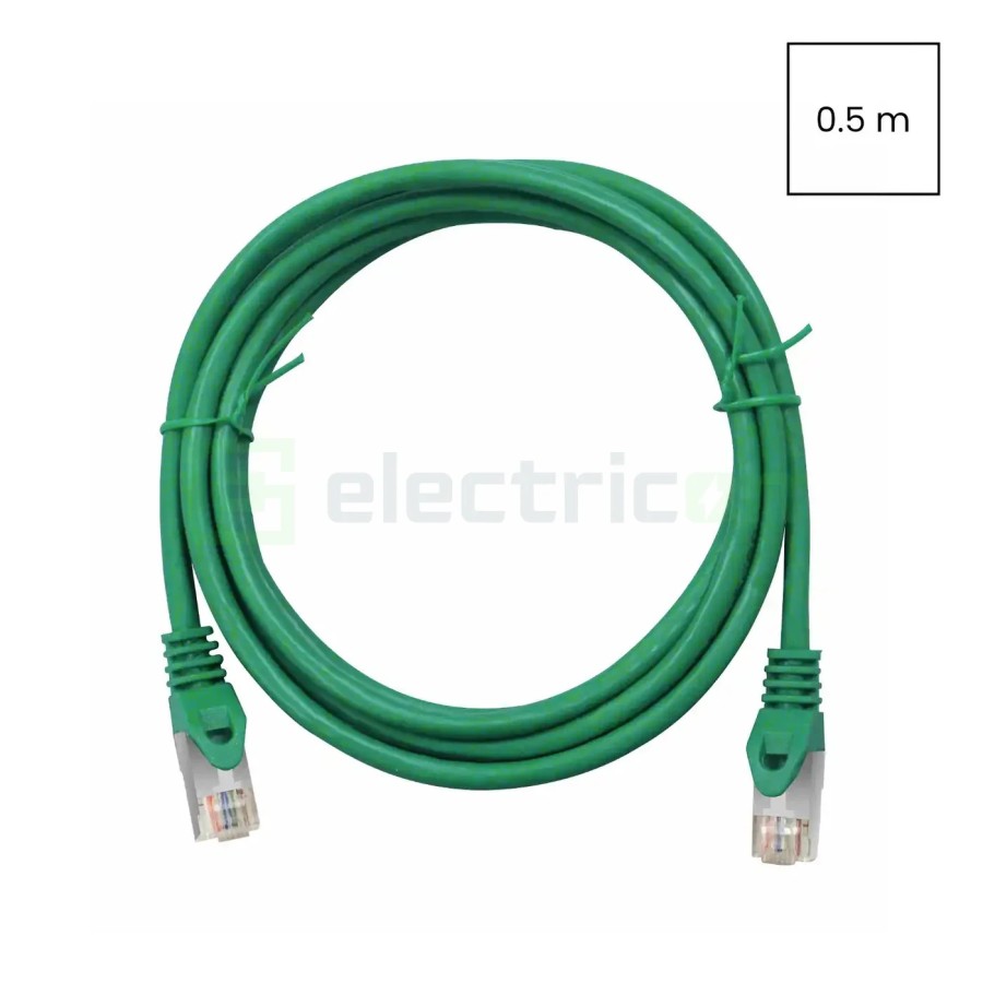 Cablu patch - cablu retea - internet tip Cat 6A ecranat LS0H verde 0.5m - Schrack H6GMU00K5U