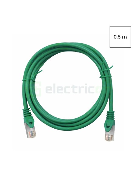 Cablu patch - cablu retea - internet tip Cat 6A ecranat LS0H verde 0.5m - Schrack H6GMU00K5U