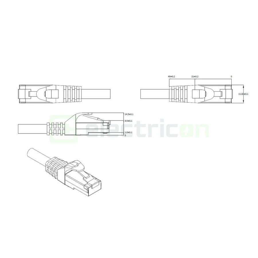 Cablu patch - cablu retea - internet tip Cat 6A ecranat LS0H verde 0.5m - Schrack H6GMU00K5U