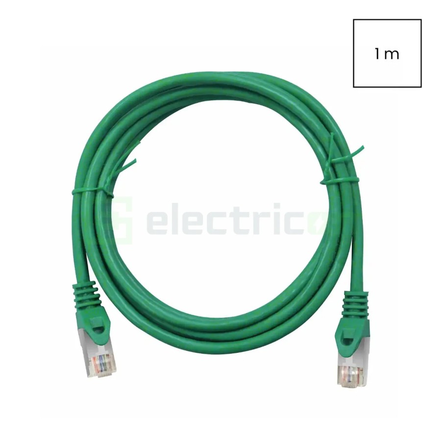 Cablu patch - cablu retea - internet tip Cat 6A ecranat LS0H verde 1m - Schrack H6GMU01K0U