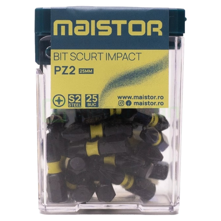 Biți scurt profil PZ2x25mm - cutie de 25 buc - Maistor 119MSTBSSPZ2