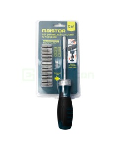 Set șurubelniță cu clichet și 12 accesorii - Maistor 119MSTSRB12