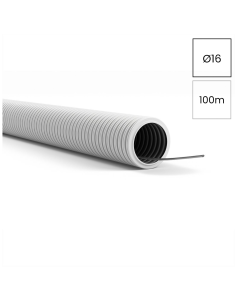 Copex - tub flexibil - cu fir tragere - Ø16 mm - 100 metri - 750N - ignifug, gri - Kouvidis Mediflex Plus ISR 2087016