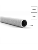 Copex - tub flexibil - cu fir tragere - Ø25 mm - 50 metri - 750N - ignifug, gri - Kouvidis Mediflex Plus ISR 2087025