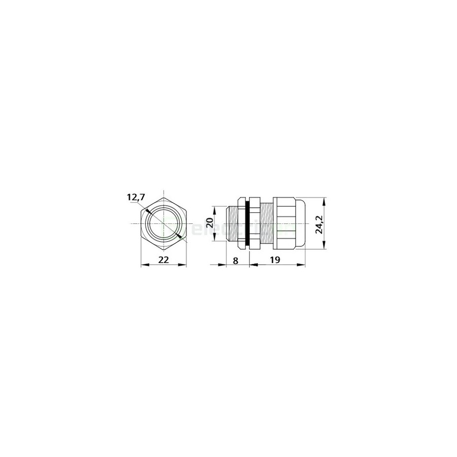 Presetupă Metalică PG13.5 7-11.5mm IP66 Tracon PGF-13,5