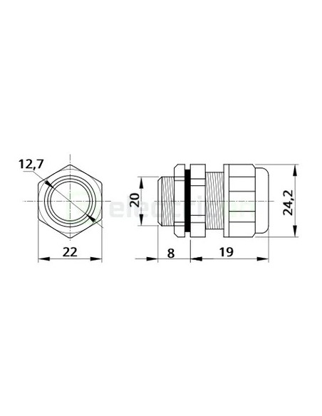 Presetupă Metalică PG13.5 7-11.5mm IP66 Tracon PGF-13,5