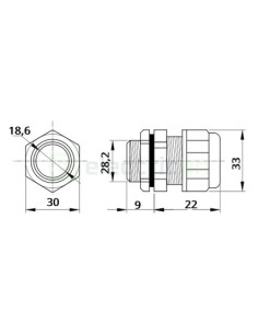 Presetupă Metalică PG21 10-18mm IP66 Tracon Electric PGF-21 2