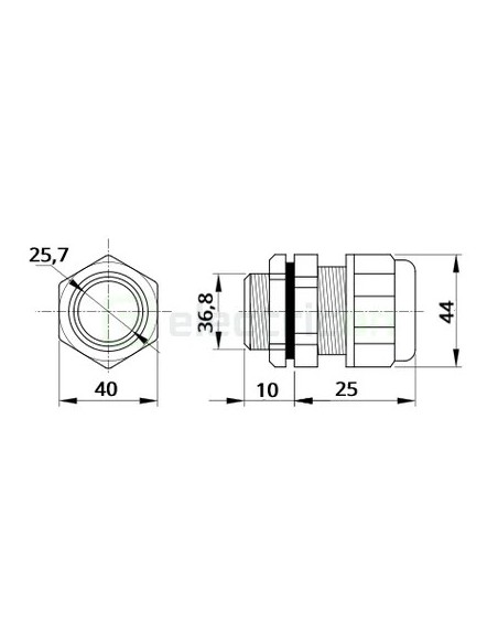 Presetupă Metalică PG29 16-23mm IP66 Tracon Electric PGF-29
