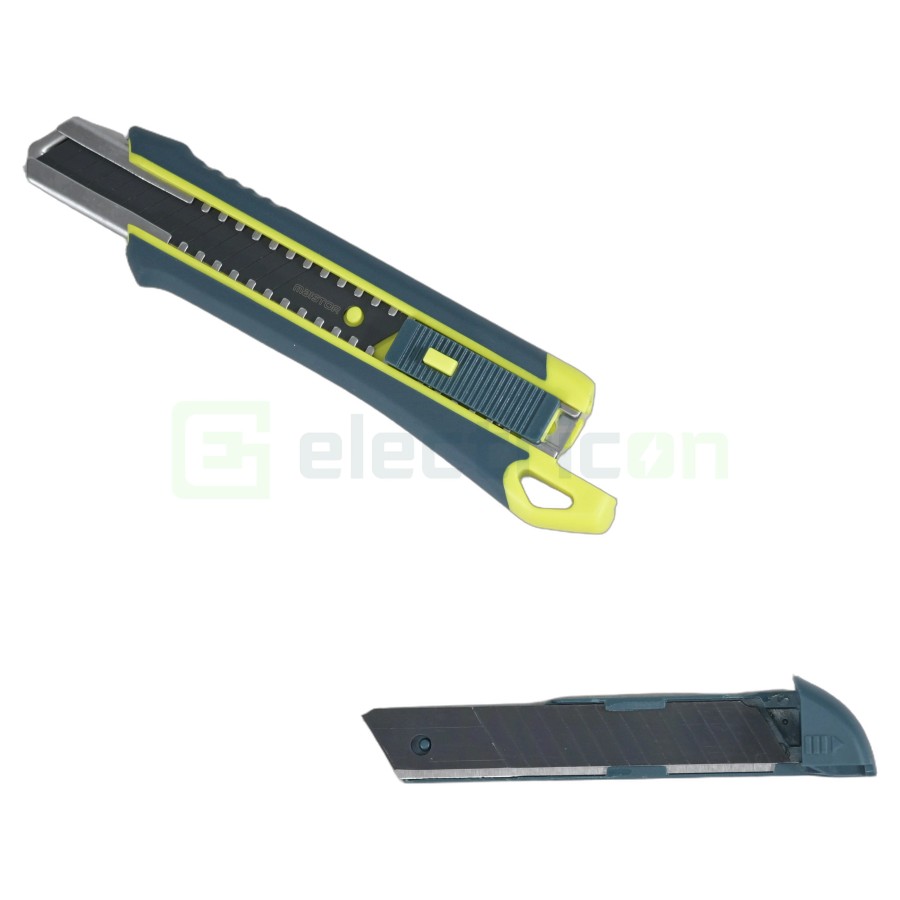 Cutter universal cu lamă SK2CR 18 mm negru cu rezervă de 2 lame inclusă  - Maistor 119MSTCSK2CR