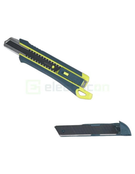 Cutter universal cu lamă SK2CR 18 mm negru cu rezervă de 2 lame inclusă  - Maistor 119MSTCSK2CR