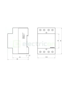 Contactor modular 4P 3M 40A 2ND+2NI 230V Amparo - Schrack BZ326466ME 2