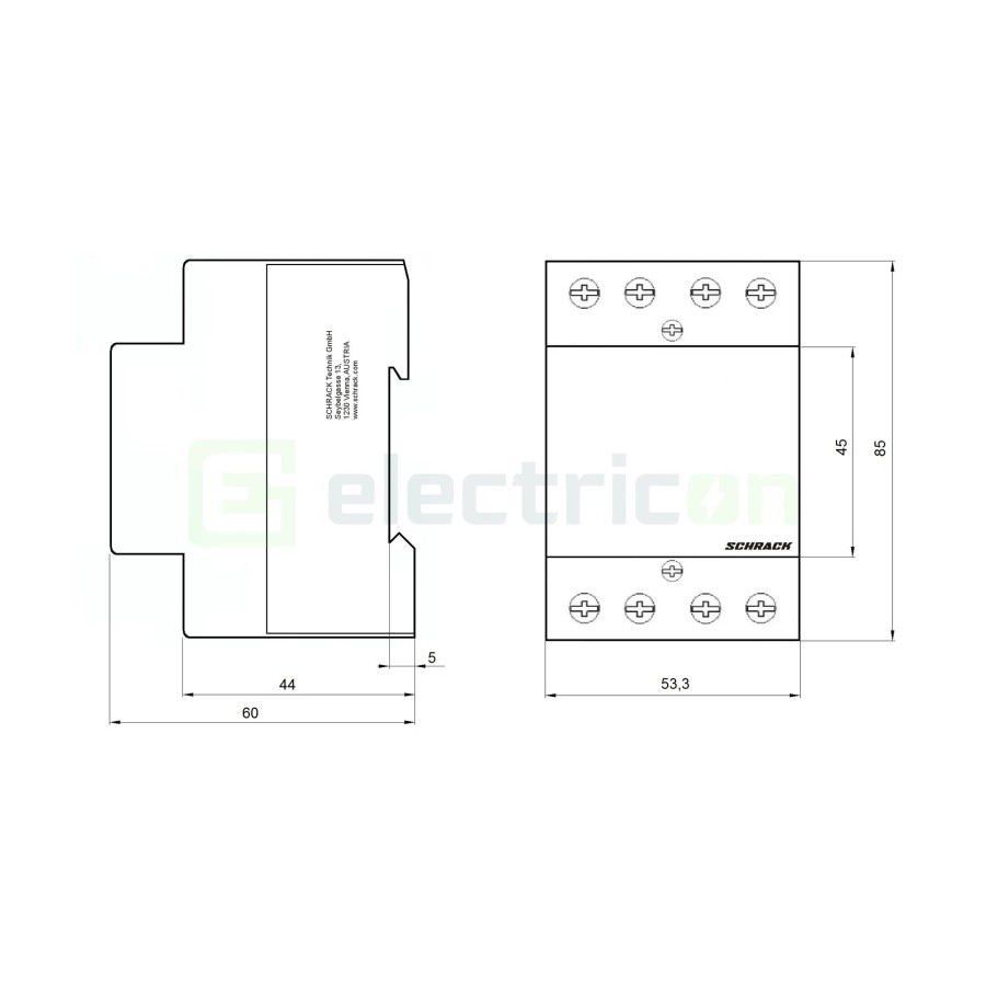 Contactor modular 4P 3M 40A 2ND+2NI 230V Amparo - Schrack BZ326466ME