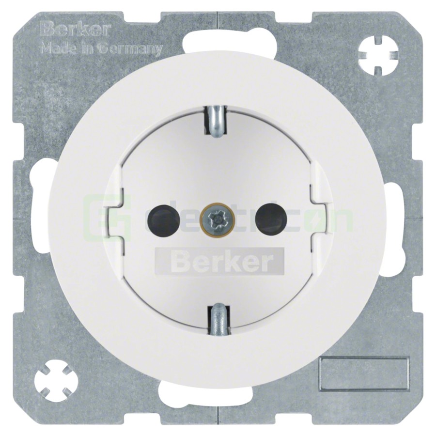 Priză - Schuko - serie R.1/R.3 - alb polar lucios - Berker - 41232089