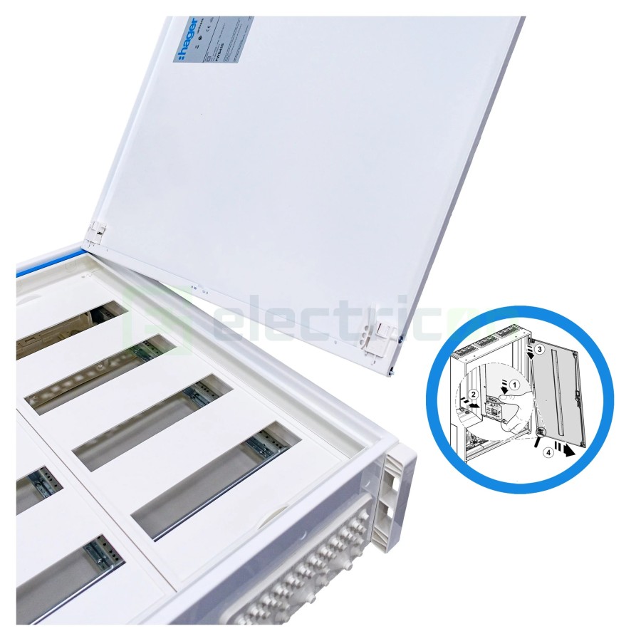 Tablou electric metalic, 144 module, 6X24, aplicat, Hager, Univers, IP44, Hager, FWB62S - Electricon.ro