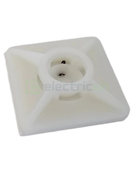 Talpă - cu autoadeziv - 28,5x28,5 mm - pentru prindere cablu - alb - Scame 839.39/100