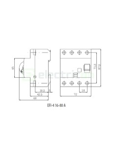 RCCB - Întrerupător diferențial - tip A Selectiv 40A 300mA 10kA 3P+N EFI-4 A S - ETI 0020664753 2