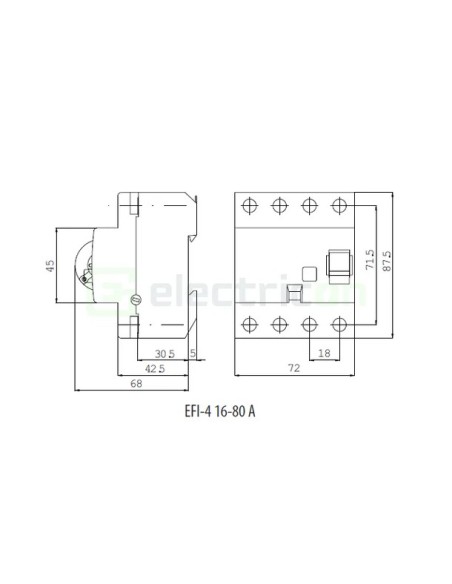 RCCB - Întrerupător diferențial - tip A Selectiv 40A 300mA 10kA 3P+N EFI-4 A S - ETI 0020664753