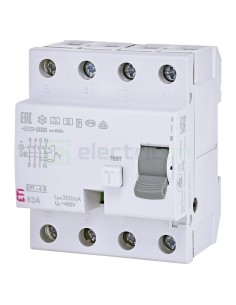 RCCB - Întrerupător diferențial - tip A Selectiv 63A 300mA 10kA 3P+N EFI-4 A S - ETI 0020664754