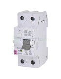 RCBO - Siguranță automată - Disjunctor cu protecție diferențială - tip A curba C 10A 30mA 10kA 1P+N 2M KZS-2M - ETI 002173222