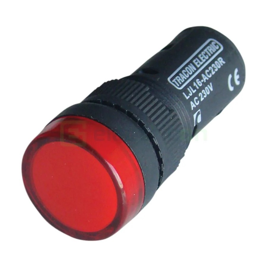 Lampă semnalizare LED - monobloc - 12V, roșu, montaj panou - Tracon Electric LJL16-RA