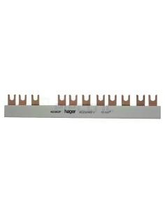 Busbar - Baretă alimentare - 3P trifazat tip furcă 12M (4x MCB 3P) 10mm² 63A - Hager KD363F