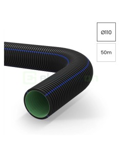 Țeavă riflată pentru drenaj cu perete dublu, D 110 mm, rolă de 50 metri, Kouvidis Geodrain Plus 2031110
