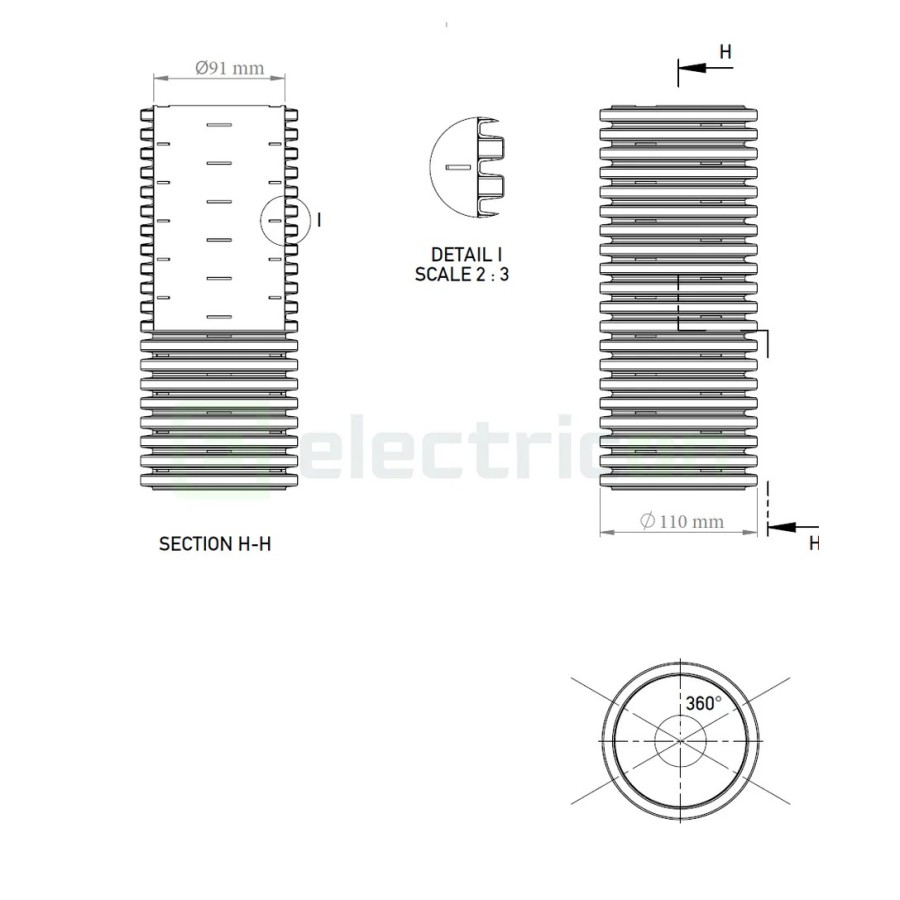 Țeavă riflată pentru drenaj cu perete dublu, D 110 mm, rolă de 50 metri, Kouvidis Geodrain Plus 2031110