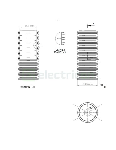 Țeavă riflată pentru drenaj cu perete dublu, D 110 mm, rolă de 50 metri, Kouvidis Geodrain Plus 2031110
