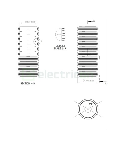 Țeavă riflată pentru drenaj cu perete dublu, D 160 mm, rolă de 25 metri, Kouvidis Geodrain Plus 2031160