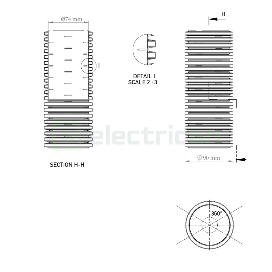 Țeavă riflată pentru drenaj cu perete dublu, D 90 mm, rolă de 50 metri, Kouvidis Geodrain Plus 2031090