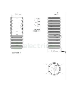 Țeavă riflată pentru drenaj cu perete dublu, D 125 mm, rolă de 50 metri, Kouvidis Geodrain Plus 2031125 2